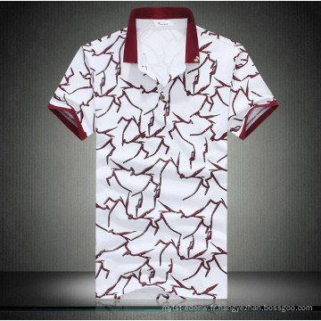 15PKPT15 2015 vacances occasionnelles imprimées arbre branche polo chemise pour hommes